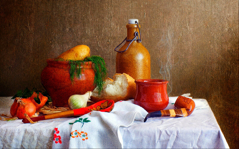 Still Life with Vegetables — Brown, Calm
