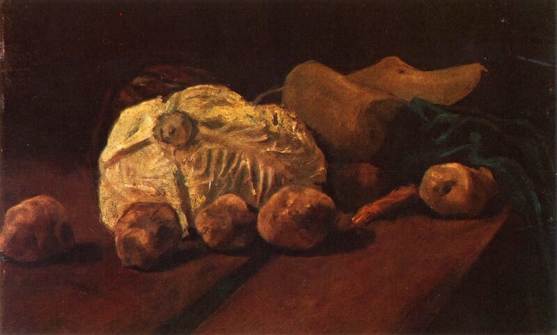 Still Life with Vegetables — Brown, Dramatic