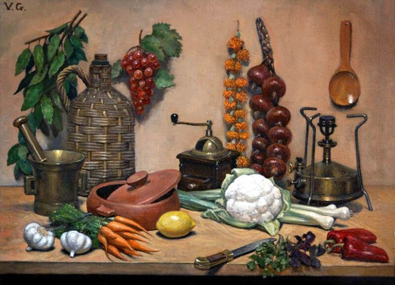 Still Life with Vegetables — Brown