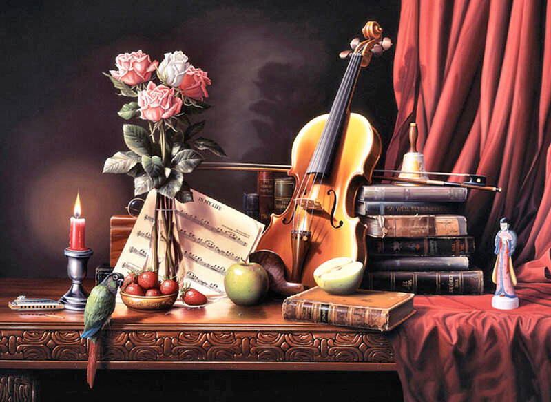 Still Life with Violin — Brown