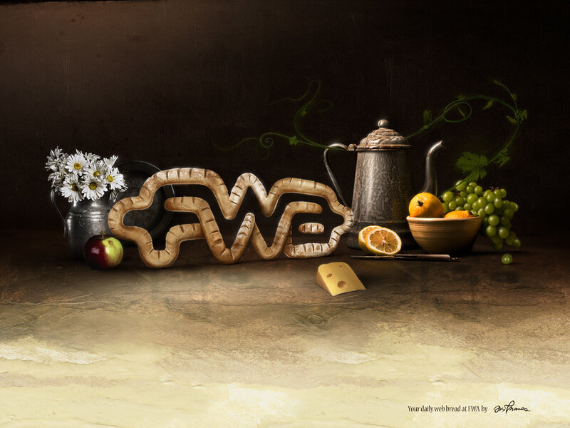 Still life with web bread