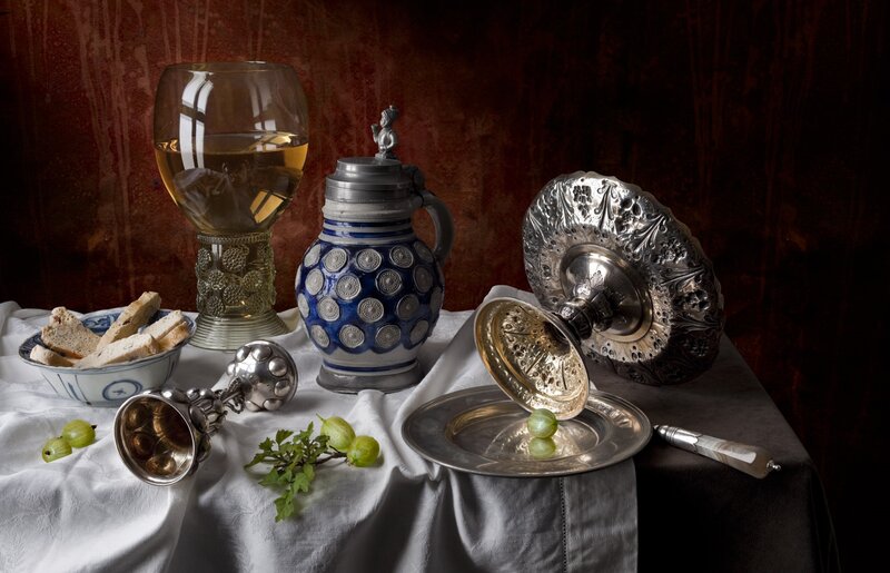 Still Life with Wine and Silver