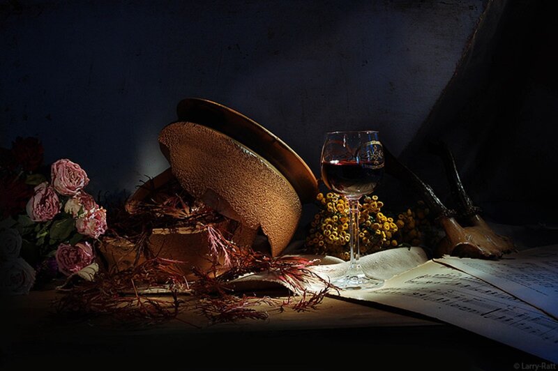 Still Life with Wine Glass — Brown