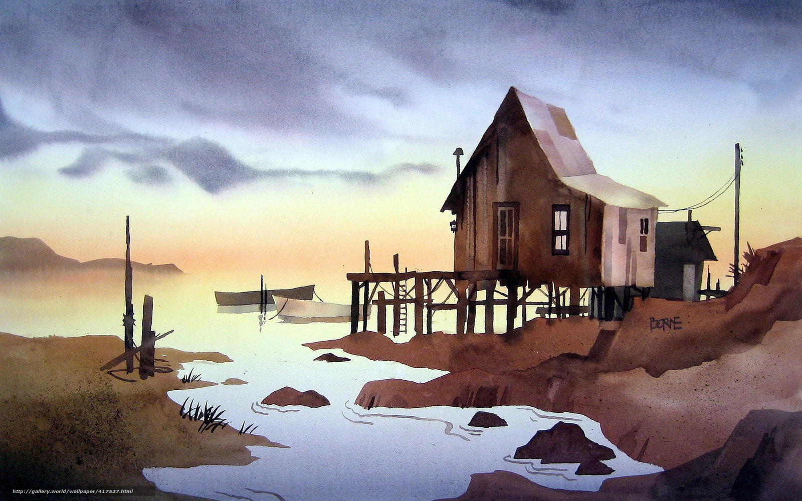 Stilt House at Dusk