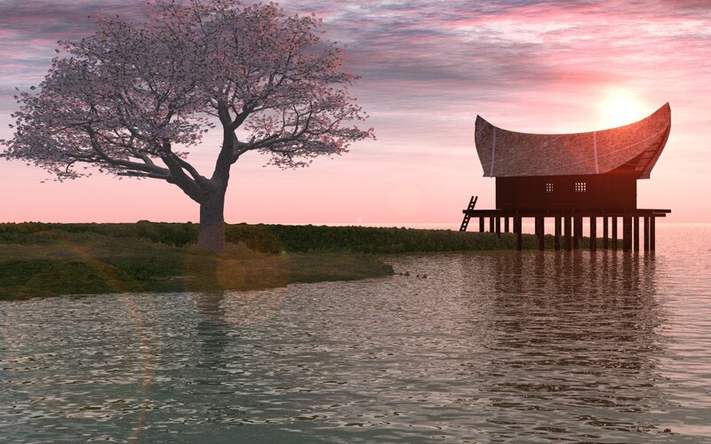 Stilt House by Water