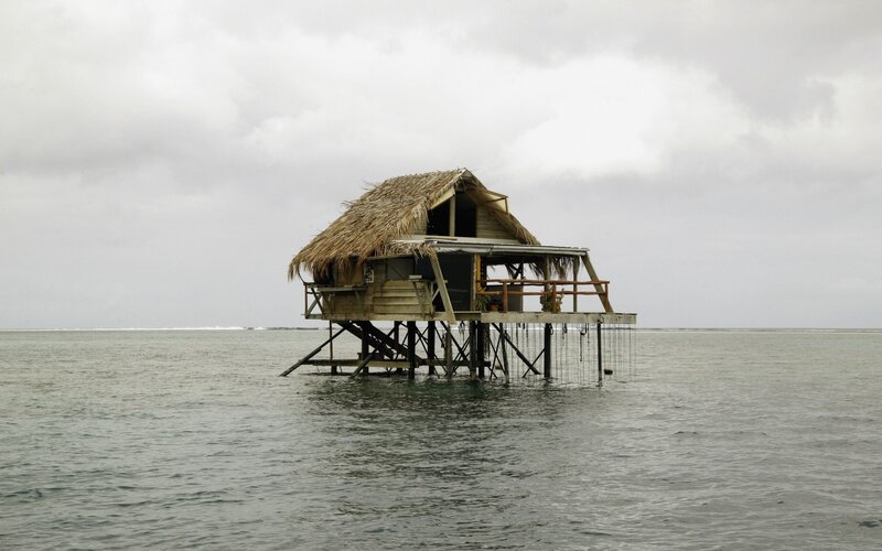 Stilt house on the water