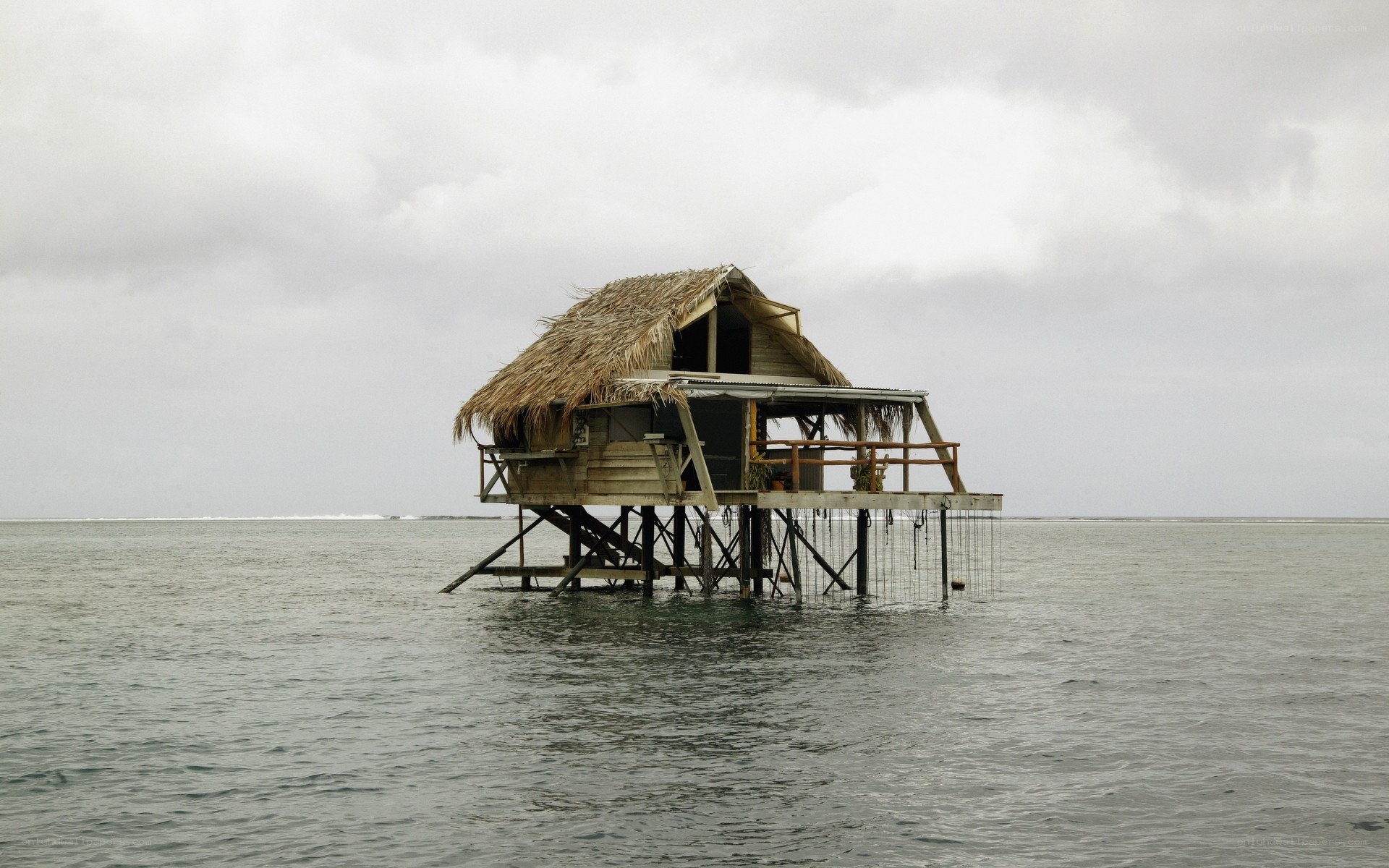 Stilt house on the water