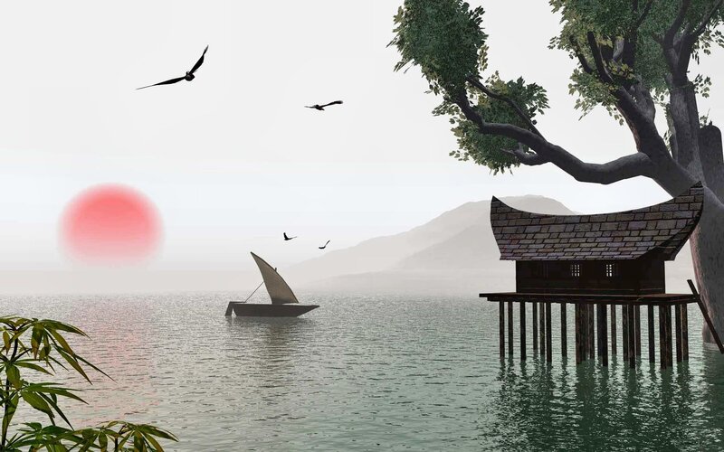 Stilt House on Water