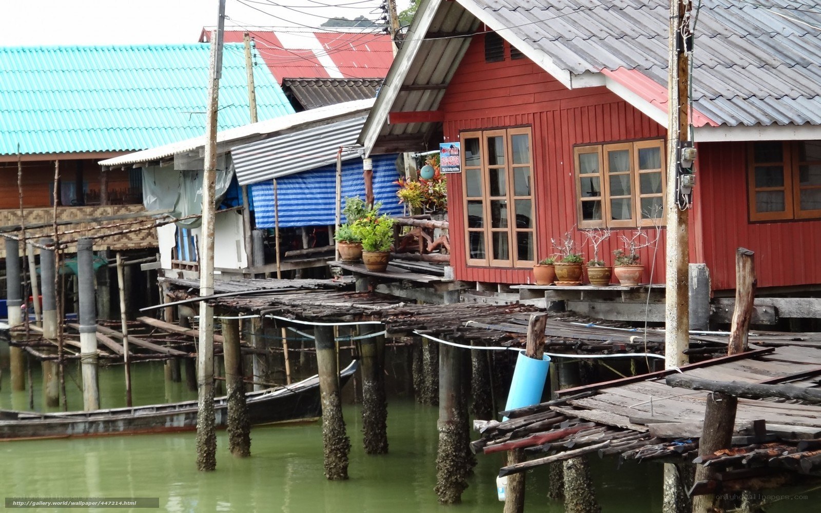 Stilt houses on a river