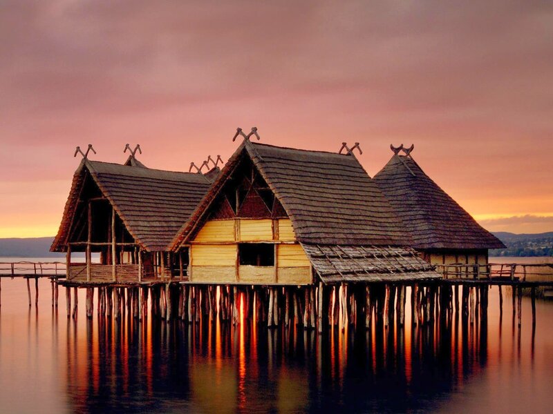 Stilt Houses on Lake — Orange, Serene