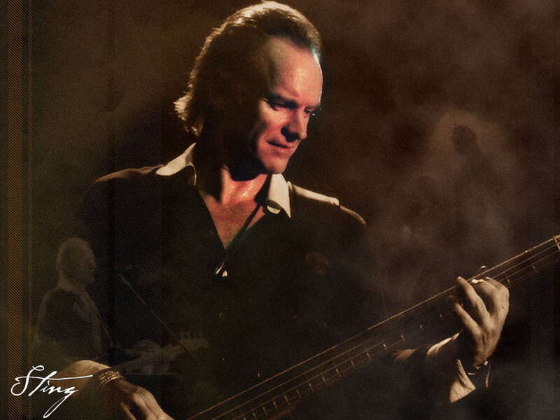 Sting playing bass guitar