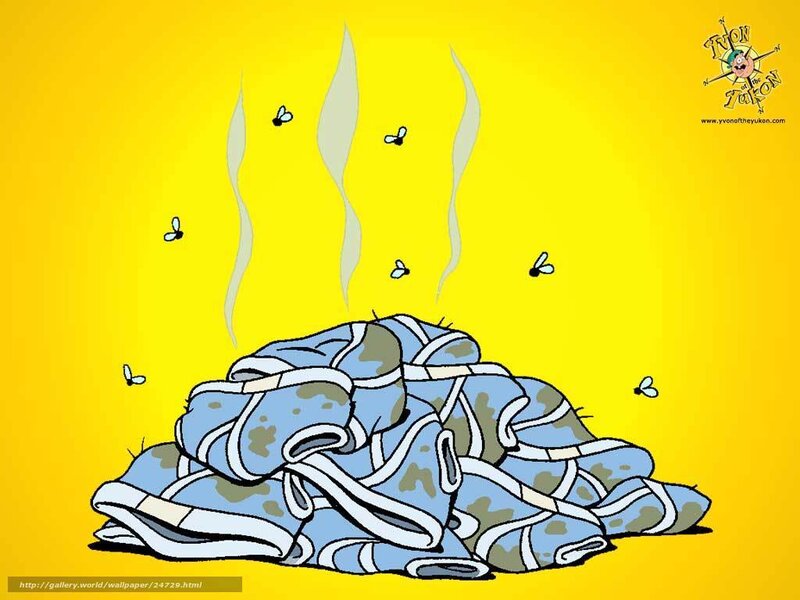 stinky laundry pile