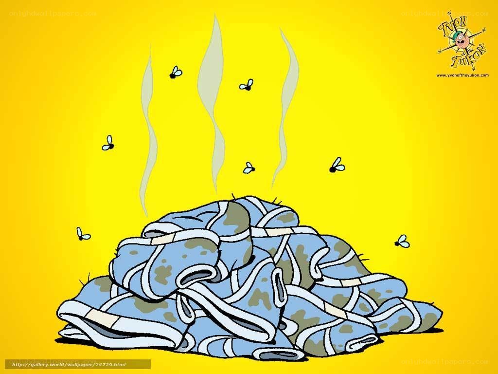stinky laundry pile