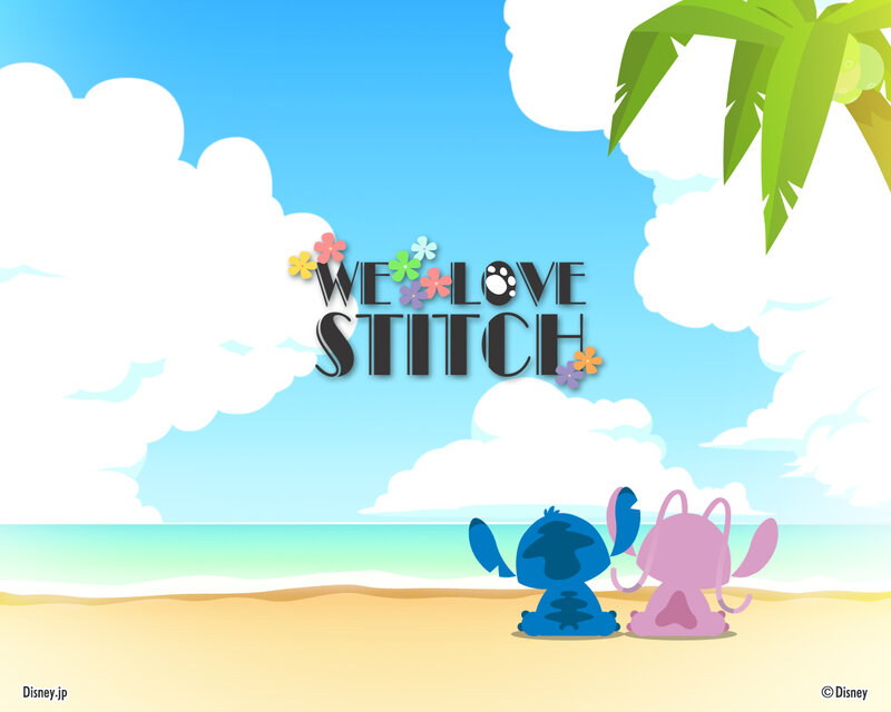 Stitch and Angel on Beach