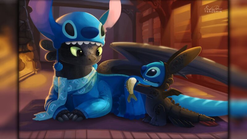 Stitch and Toothless Dragons