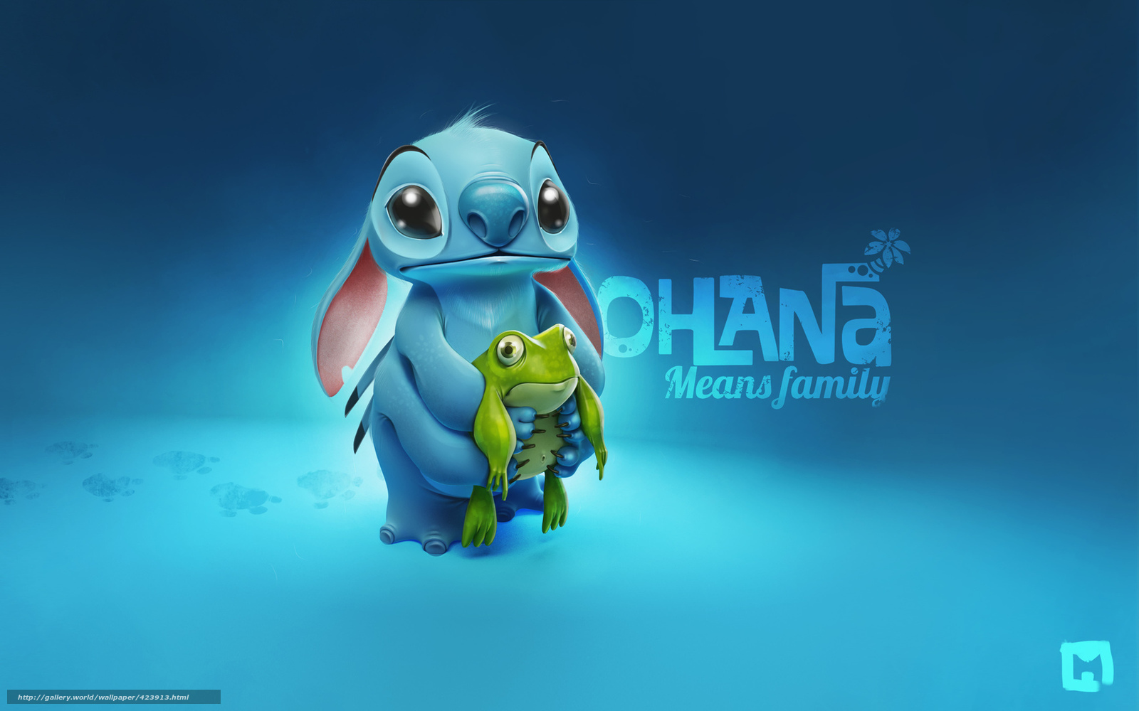 Stitch holding a frog