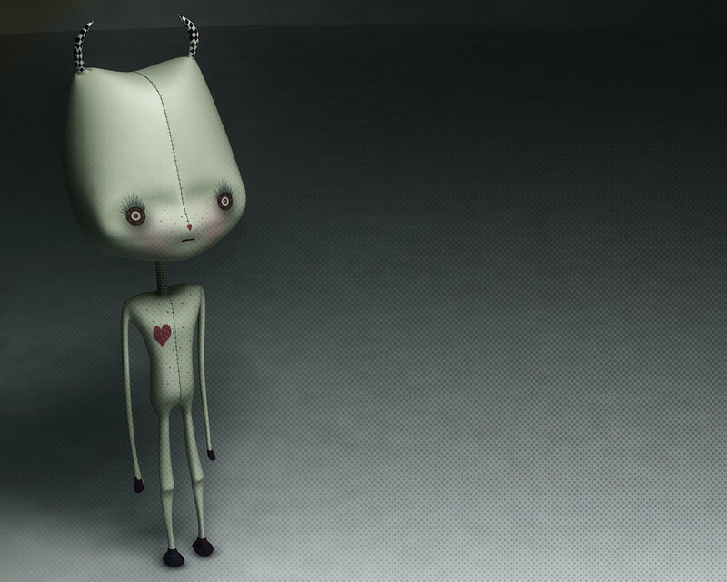 Stitched creature with horns