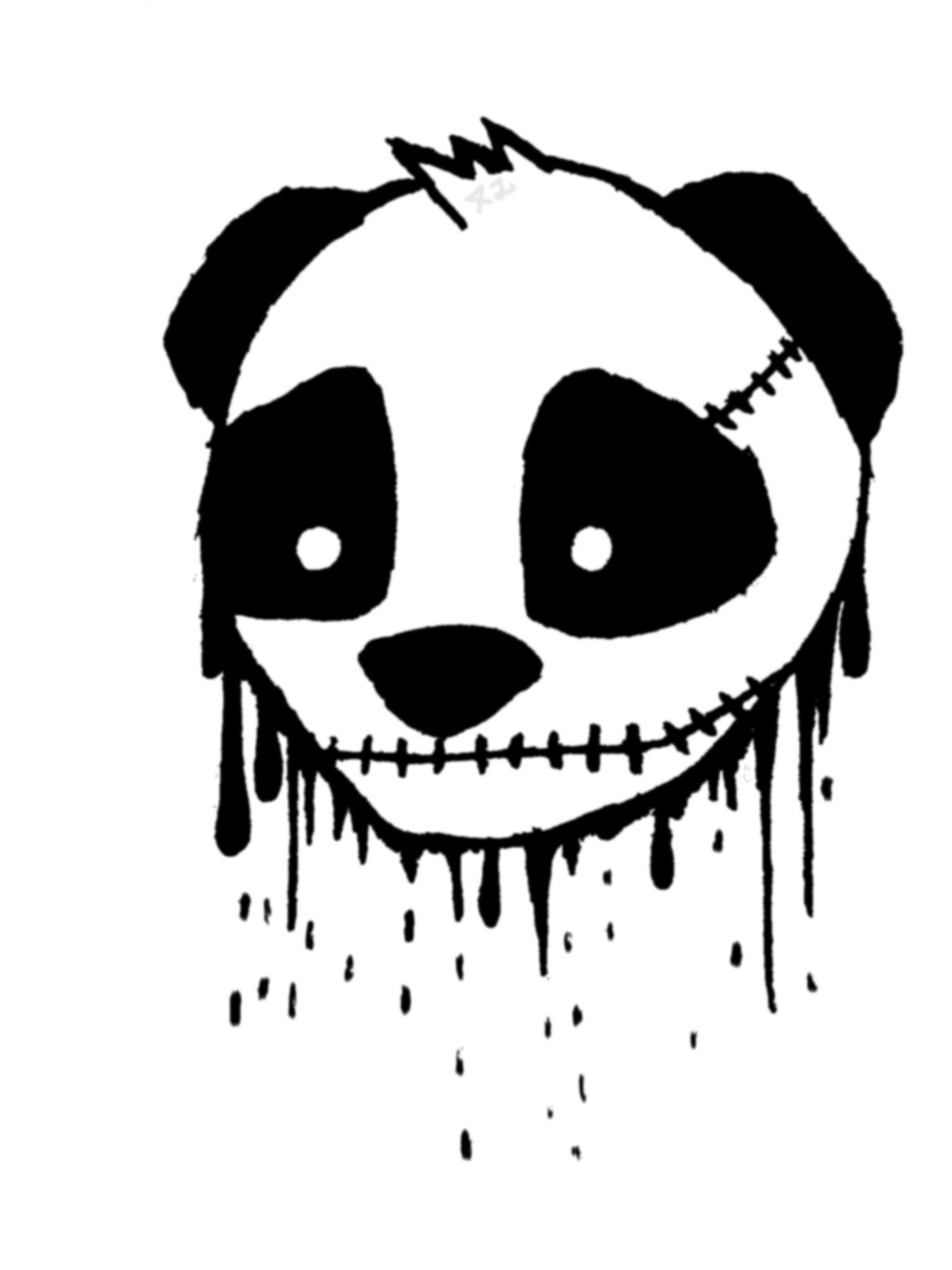stitched panda skull