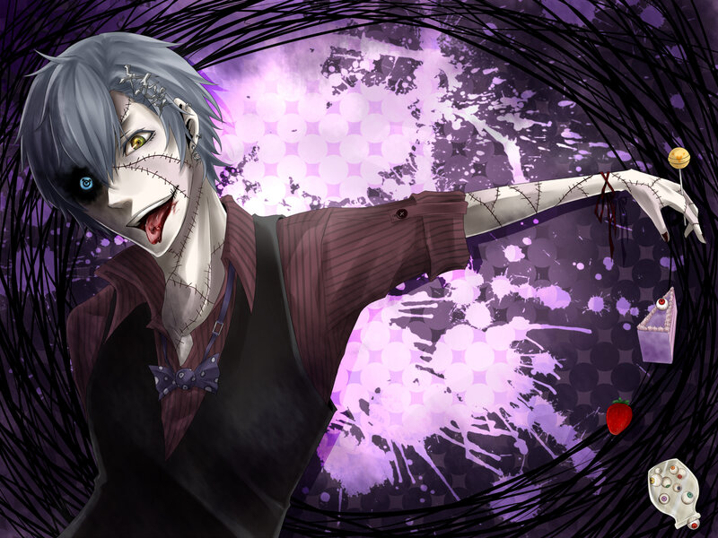 Stitched-up Anime Character