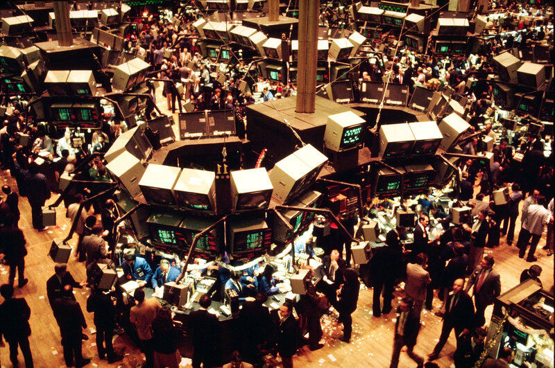 Stock exchange trading floor