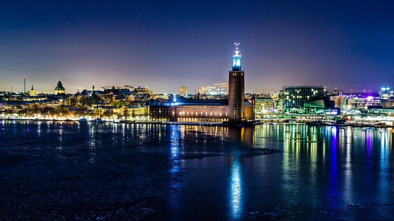 Stockholm City Skyline — Blue, Serene