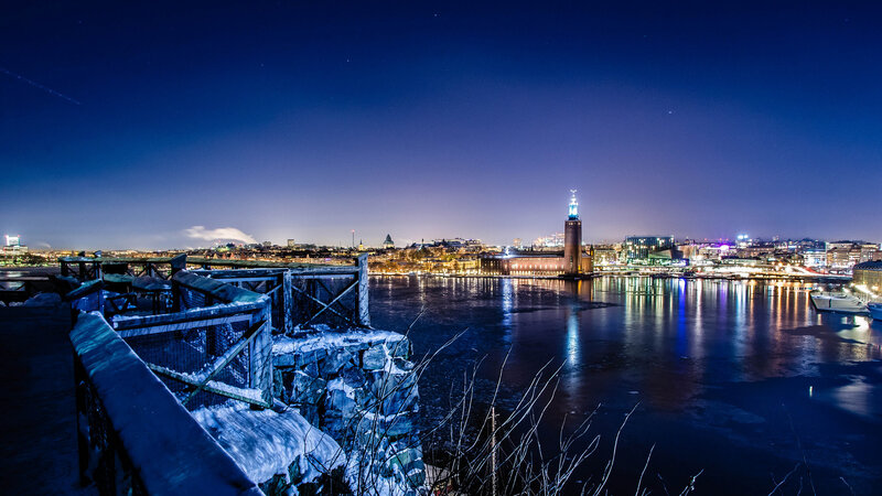 Stockholm City Skyline — Blue