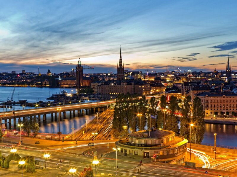 Stockholm cityscape at dusk