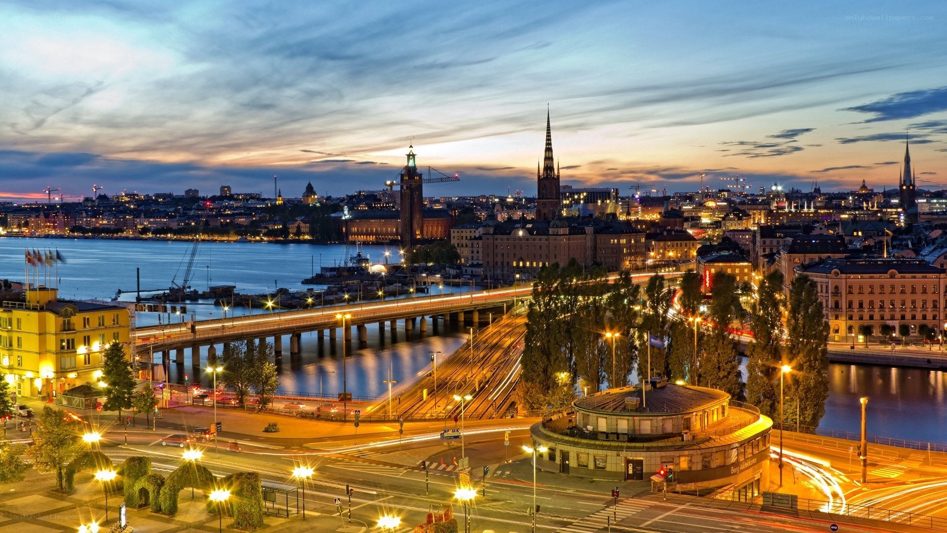 Stockholm cityscape at dusk