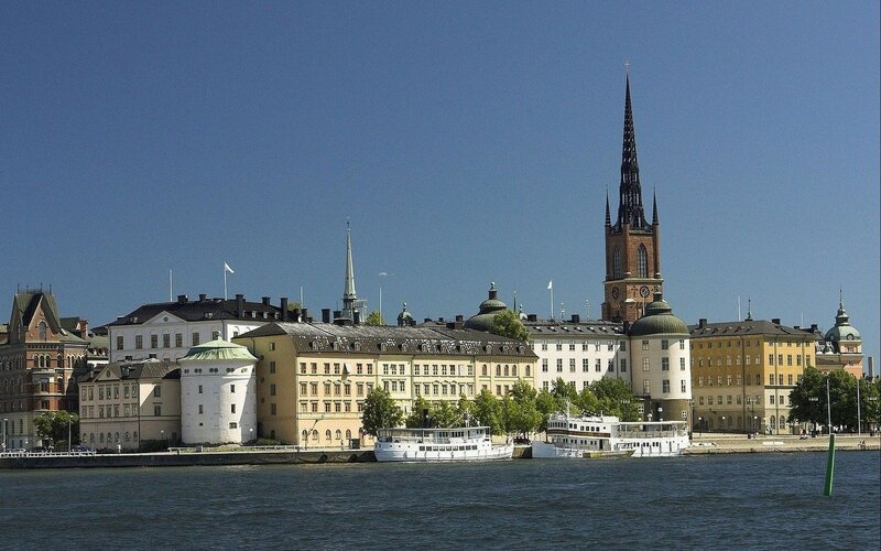 Stockholm cityscape with church