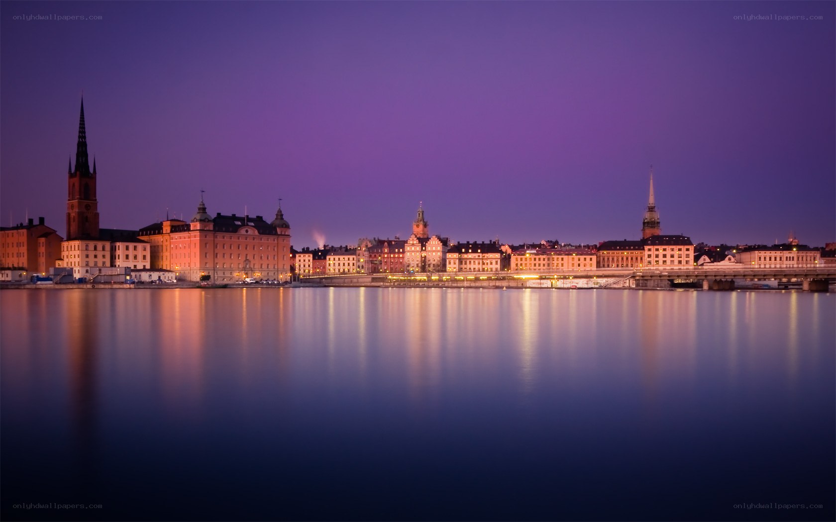 Stockholm skyline at dusk