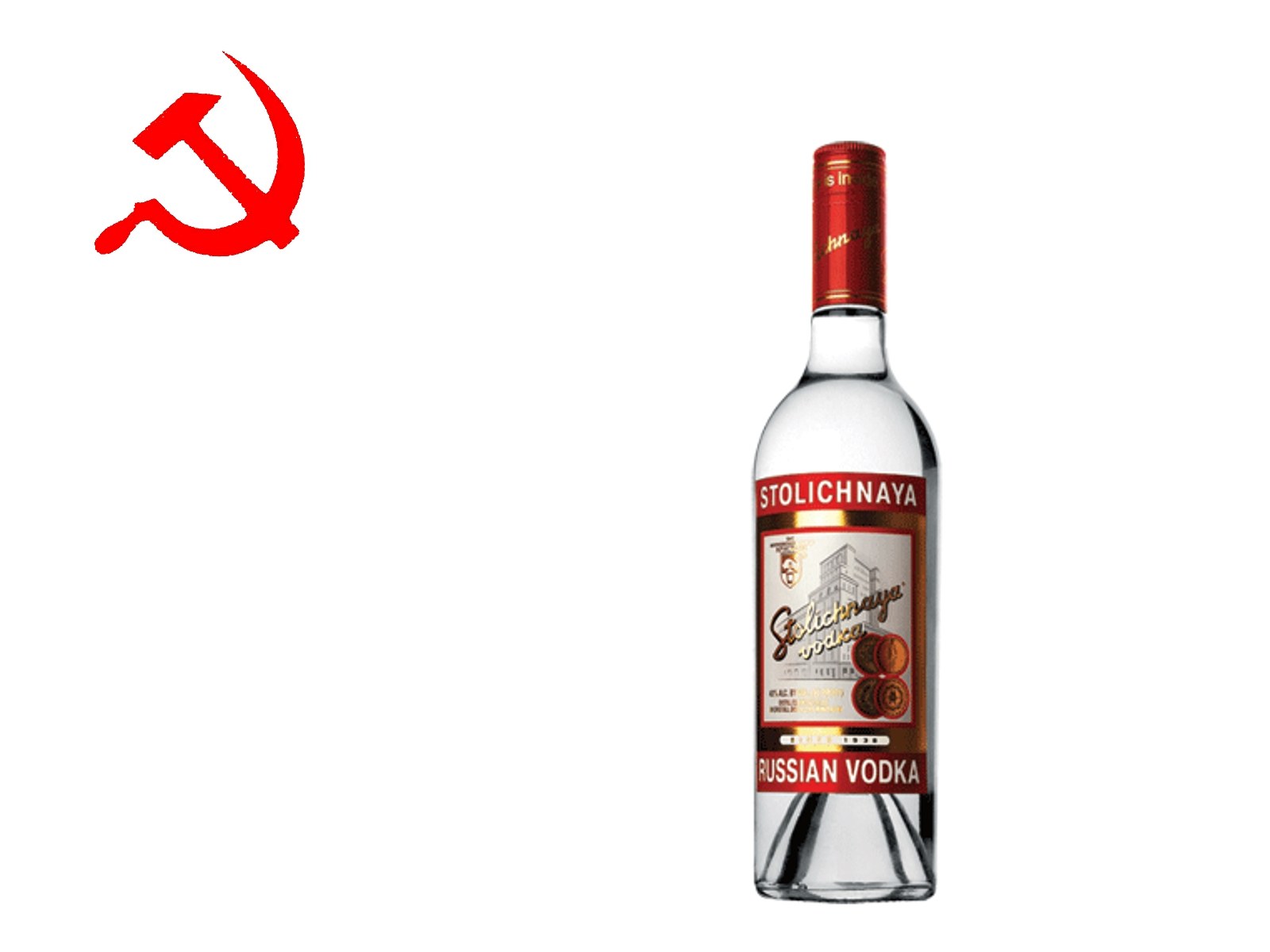 Stolichnaya vodka bottle
