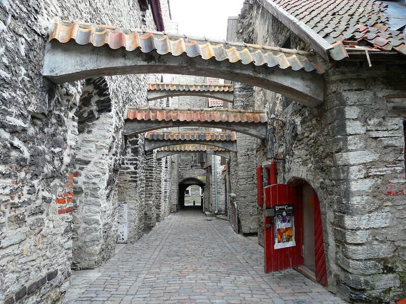 Stone Alley with Arches
