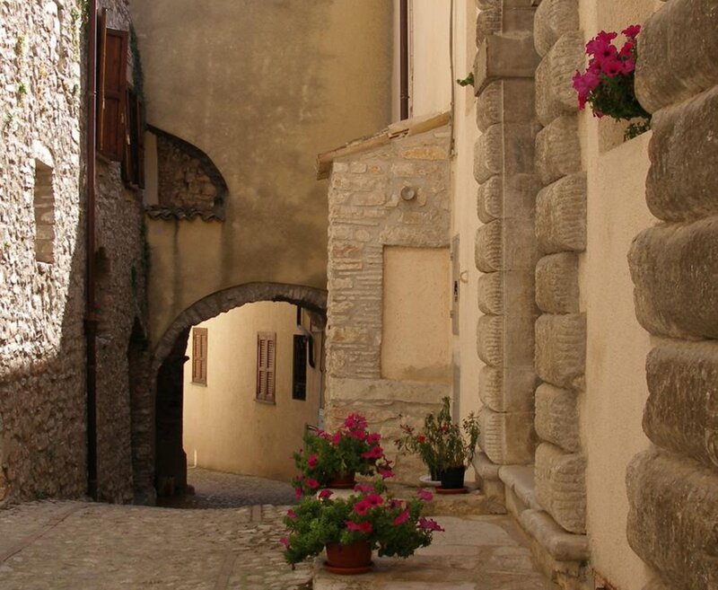 Stone Alley with Flowers
