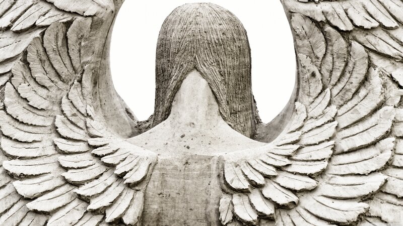 Stone Angel Sculpture — Gray