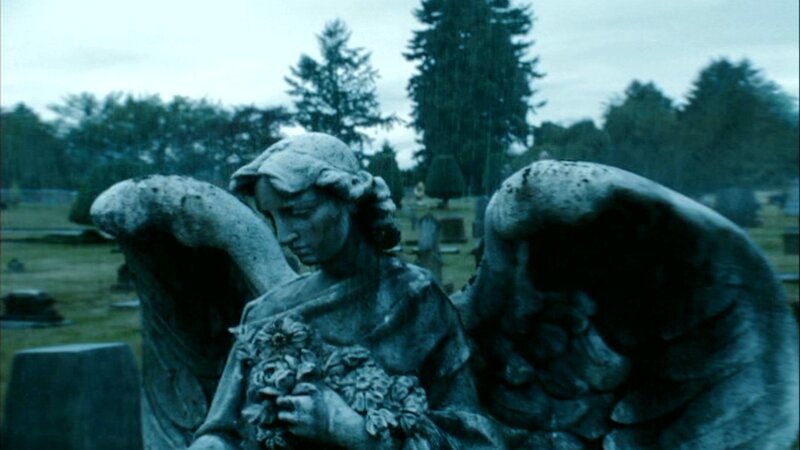 Stone Angel Statue — Blue, Somber