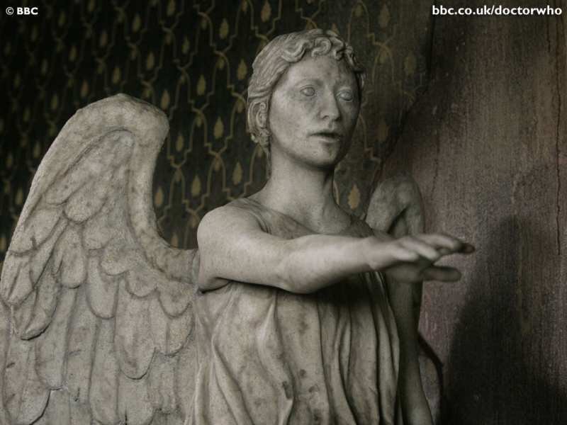 Stone Angel Statue — Gray, Dramatic