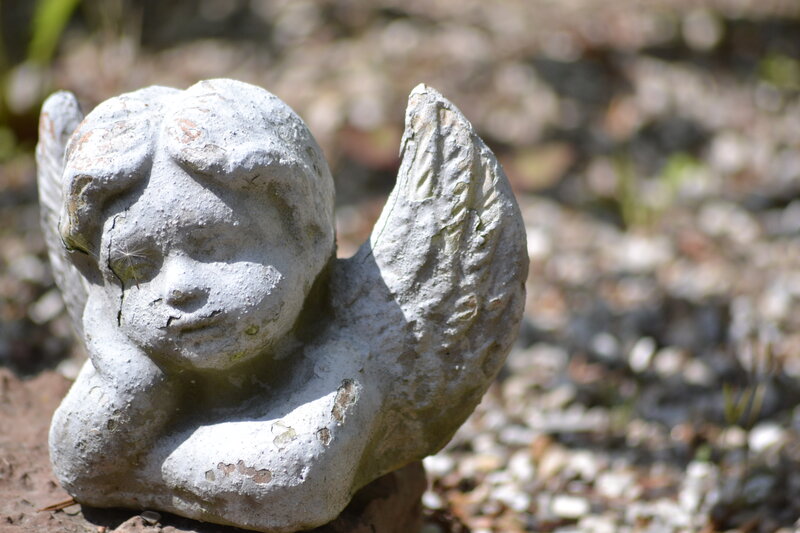 Stone Angel Statue — Gray, Serene, Afternoon