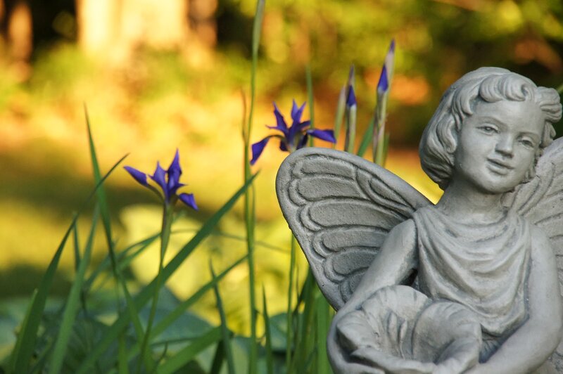 Stone Angel Statue — Gray, Serene