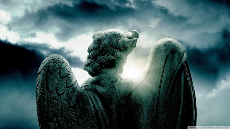 Stone Angel Statue — Gray