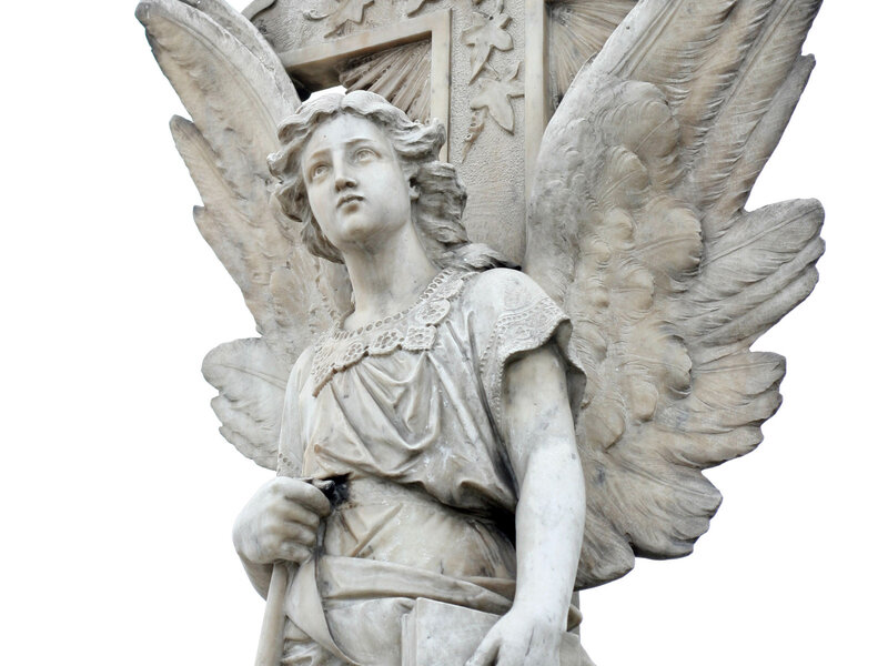 Stone Angel Statue — White, Serene