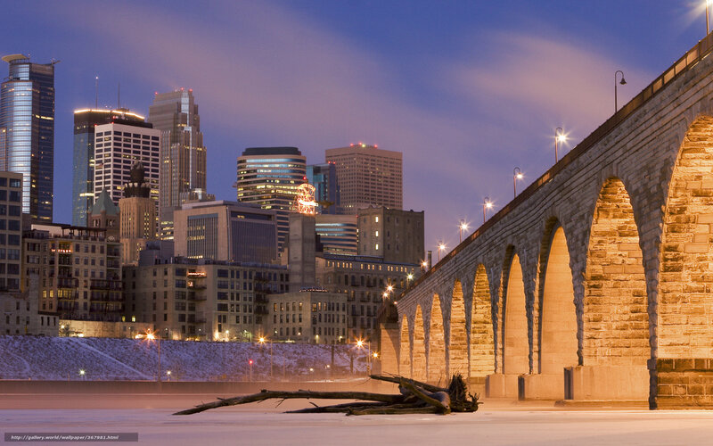 Stone Arch Bridge at Dusk