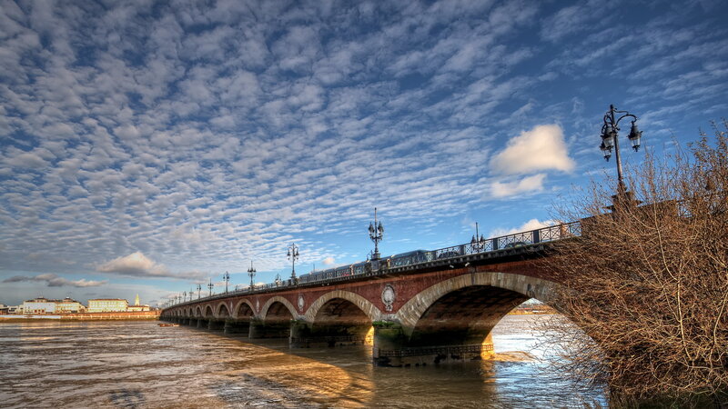 Stone Arch Bridge — Blue, Dramatic, Afternoon, Photograph