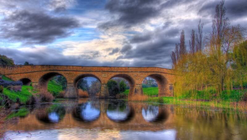 Stone Arch Bridge — Blue, Dramatic, Afternoon