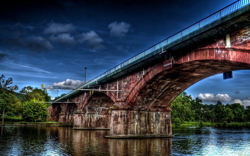 Stone Arch Bridge — Blue, Dramatic