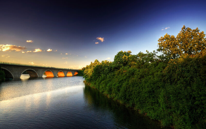 Stone Arch Bridge — Blue, Serene