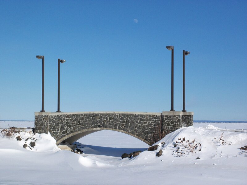 Stone Arch Bridge — Blue, Serene, Winter