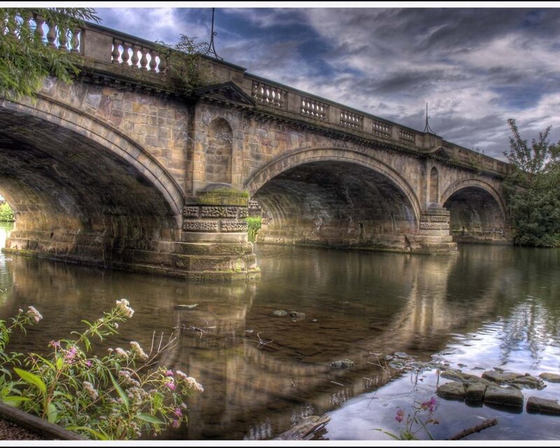 Stone Arch Bridge — Brown, Dramatic, Afternoon, Photograph