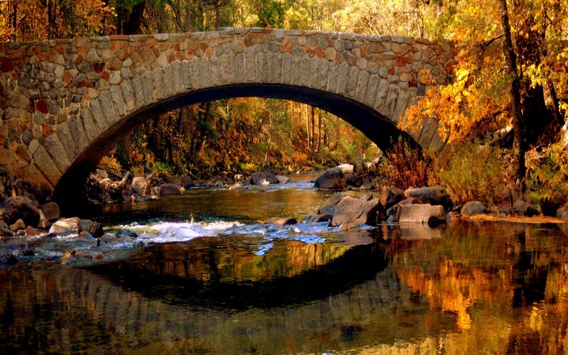 Stone Arch Bridge — Brown, Serene