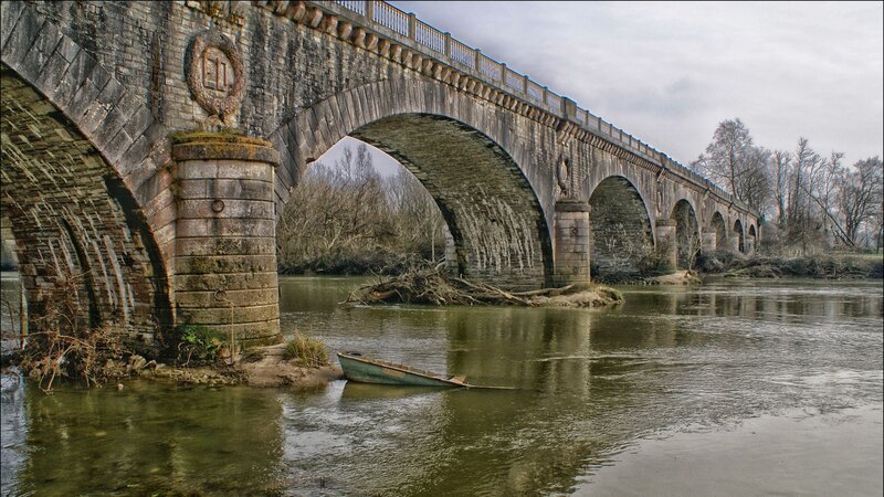 Stone Arch Bridge — Gray, Somber