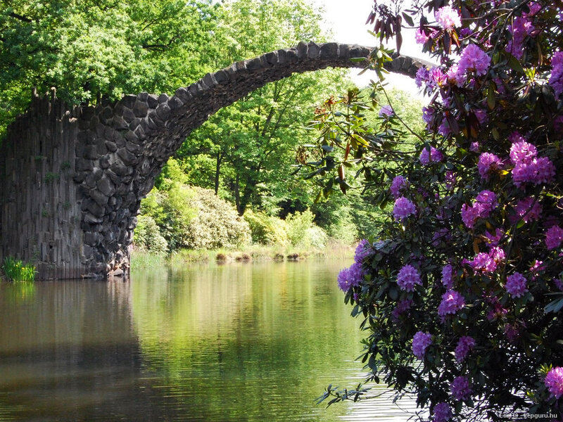 Stone Arch Bridge — Green, Serene, Summer, Photograph
